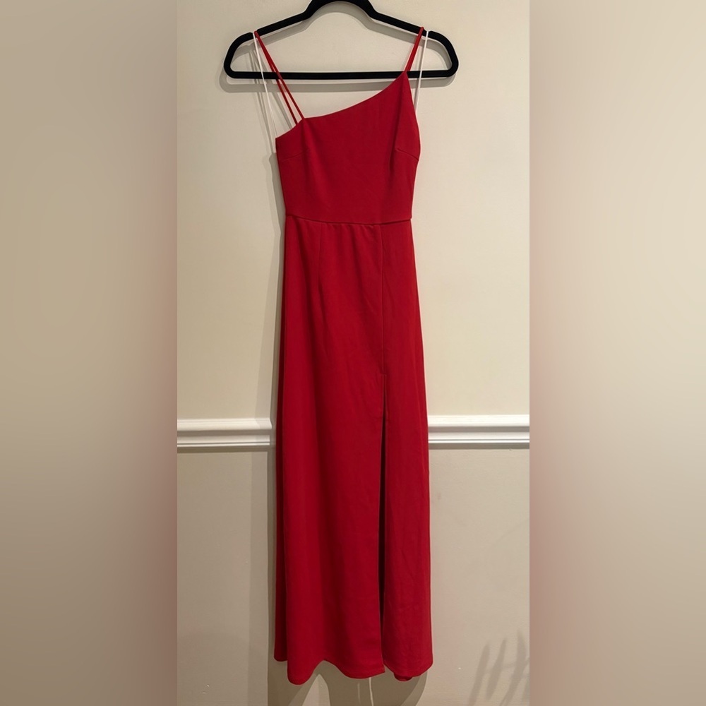 THATS SO FETCH Kira Maxi Dress Red Asymmetrical Neckline NWT 0 - Picture 4 of 9
